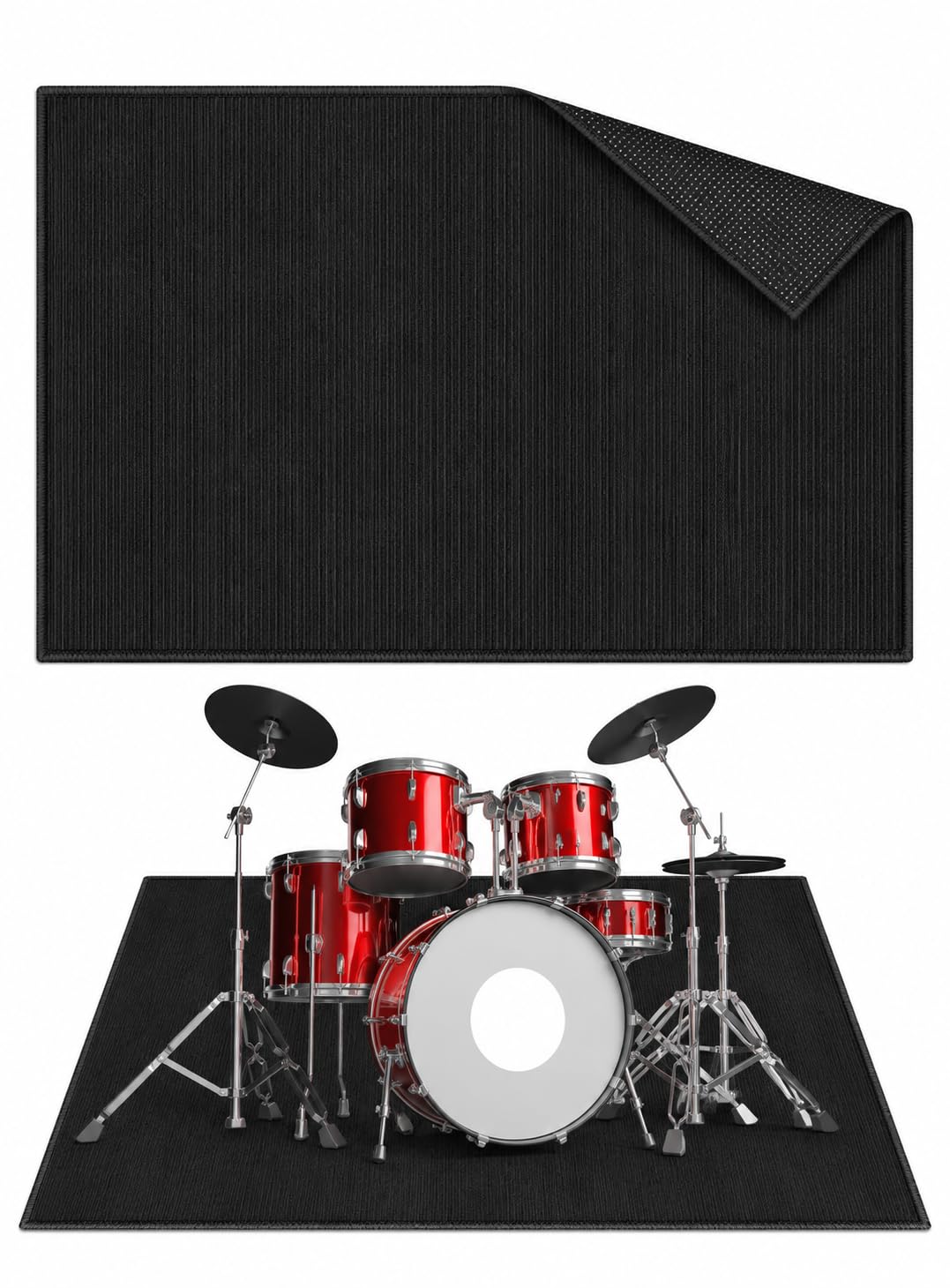Tasidingster 4x6ft Drum Rug, 5mm Thickened Soundproof Music Rug for Drummers, Drum Rug Mat with Non-Slip Grip Bottom, Drum Carpet for Electric and Jazz Drum Sets, Drum Accessories Gift for Drummers