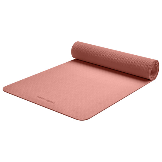 Retrospec Zuma Yoga Mat 6mm Thick Non-Slip TPE Exercise Mat | Cushioned Workout Mat for Yoga Pilates and Home Stretching | 72 x 24 with Carrying Strap