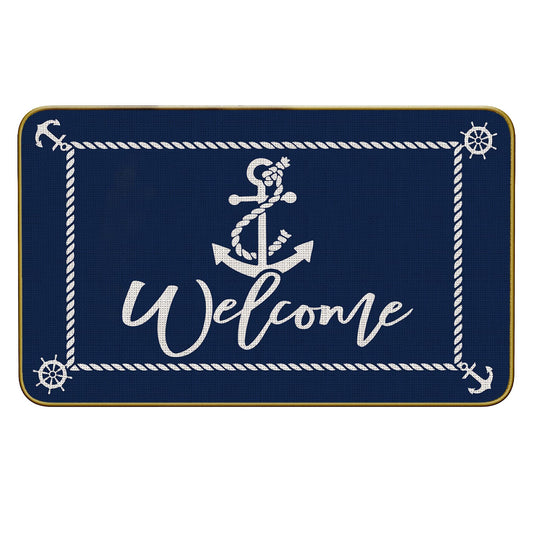 Mingnei Boat Floor Mat, Welcome Mats Outdoor, Nautical Welcome Boat Doormat Door Mat Rug for Home Boats Entrance, Boat Ship Floor Mats for Indoor Outdoor Rug 30 x 17