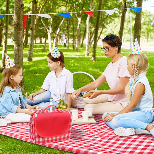 LRUUIDDE Oversize Picnic Beach Blanket, 80''x80'' Outdoor Waterproof Foldable Sandproof Blankets Plaid Picnic Mat for Beach Camping on Grass Picnic Blankets (RED, 80x80in)
