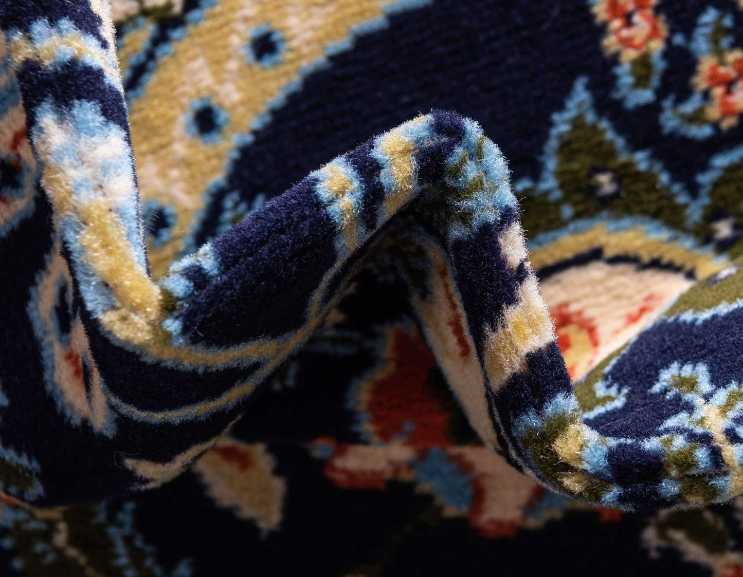 Unique Loom Espahan Collection Area Rug - Cape Cod (9'x 12' Rectangle, Navy Blue/ Black)
