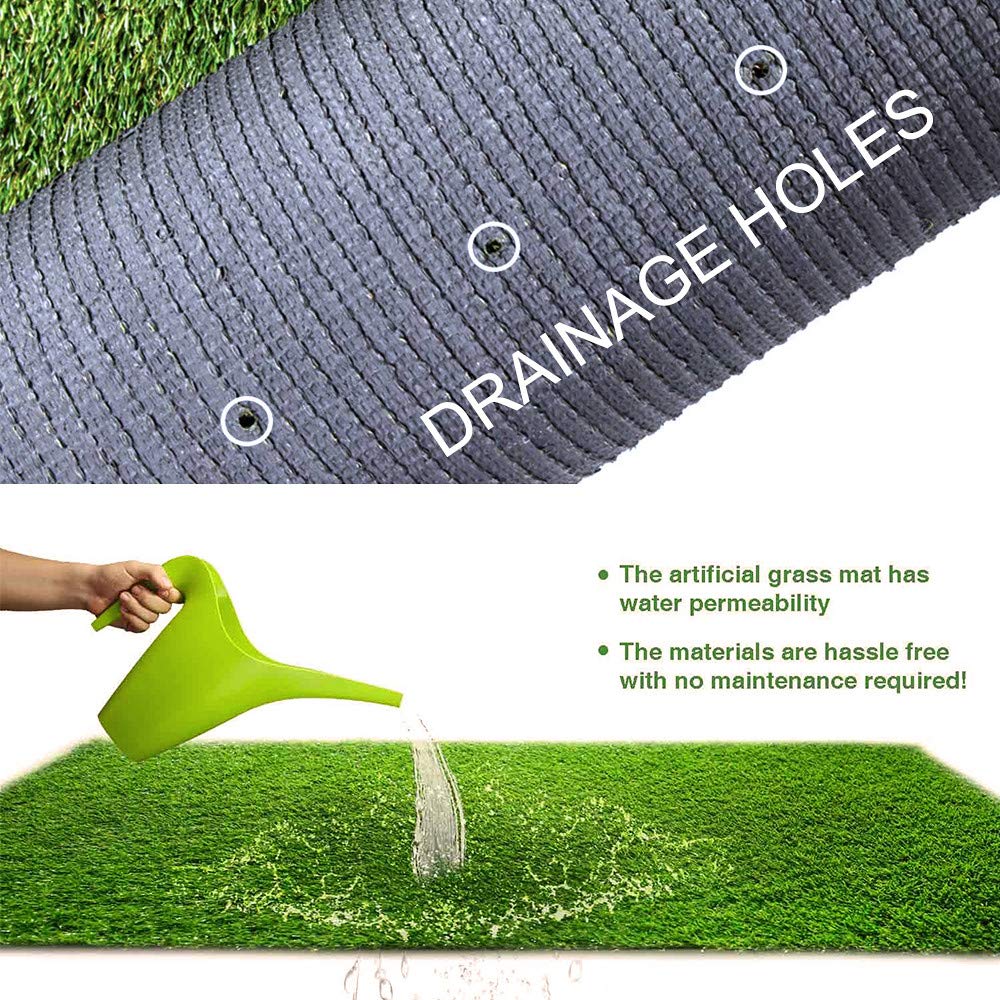 Petgrow Synthetic Artificial Grass Turf Lawn 4ft x 10ft, 1.38" Outdoor/Indoor Fake Grass Rug Astroturf for Dogs,Faux Grass Rug with Drainage Holes/Custom Size Provided