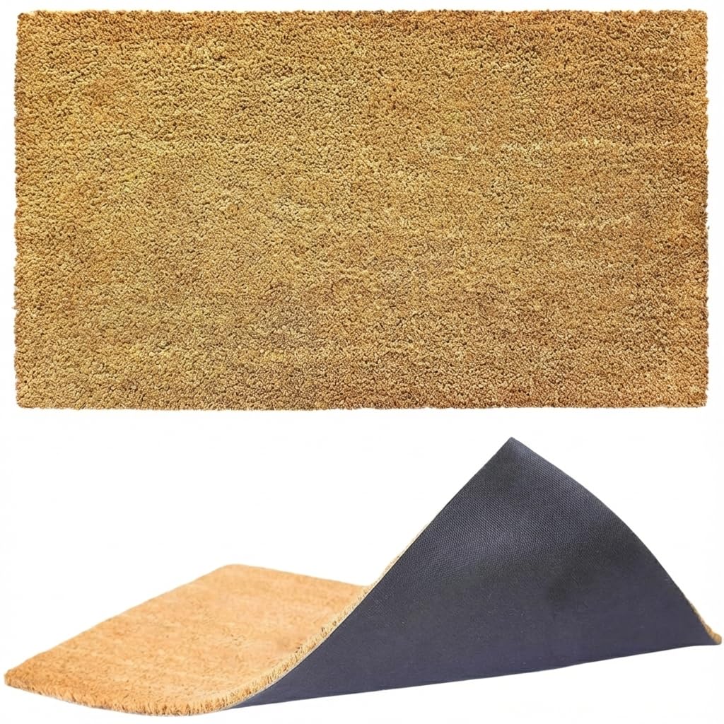 Ecomills Coco Coir Doormat, 36" x 60", 0.5" Thick Natural Coconut Fiber Mat with Vinyl Non-Slip Backing, Heavy Duty Welcome Mat for Front Door Entrance, Outdoor Indoor, Porch, Patio