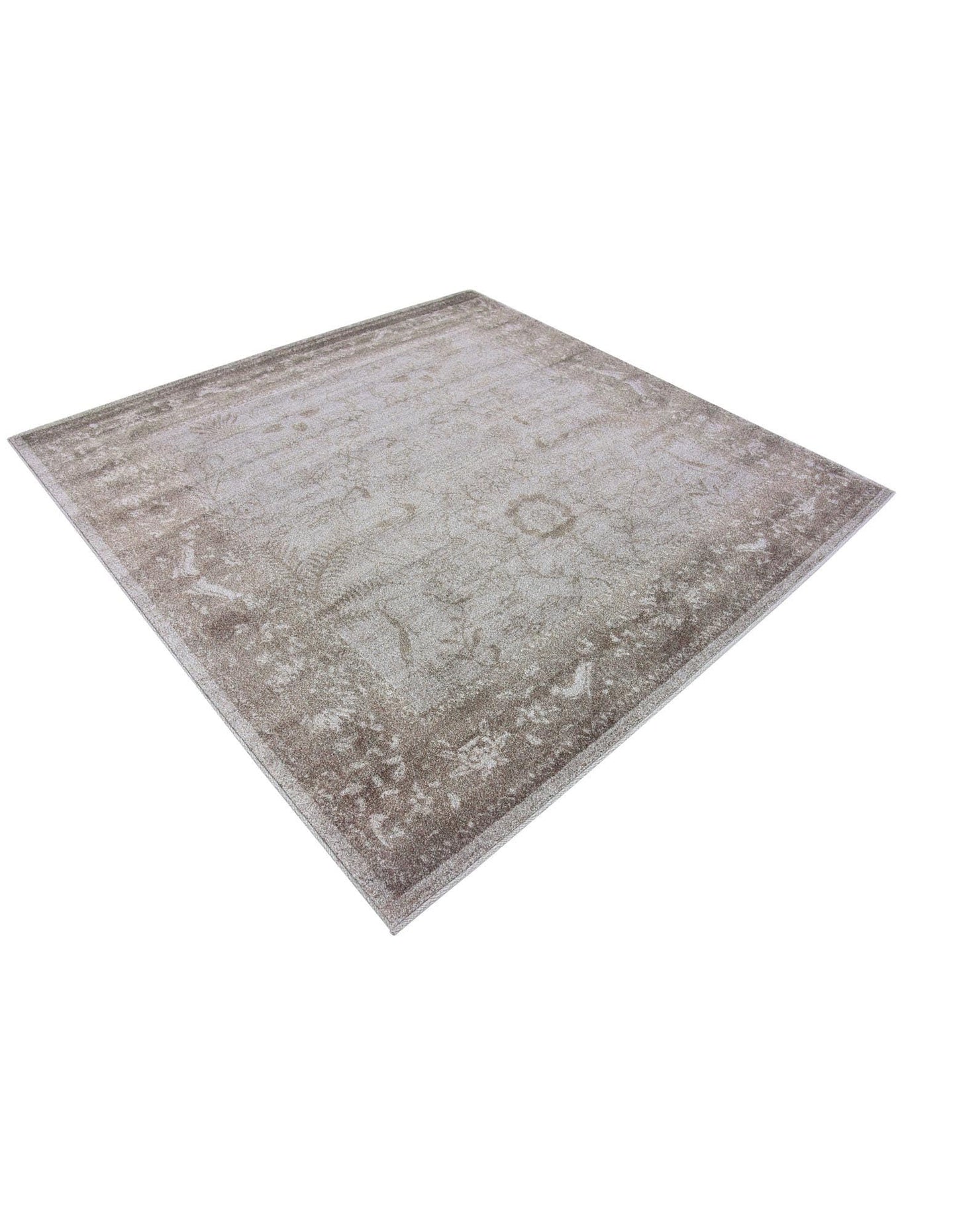 Rugs.com - Miranda Rug – 6 Ft Square Light Gray Easy-Clean Rug – Ideal for Living Rooms, Bedrooms, and Entryways