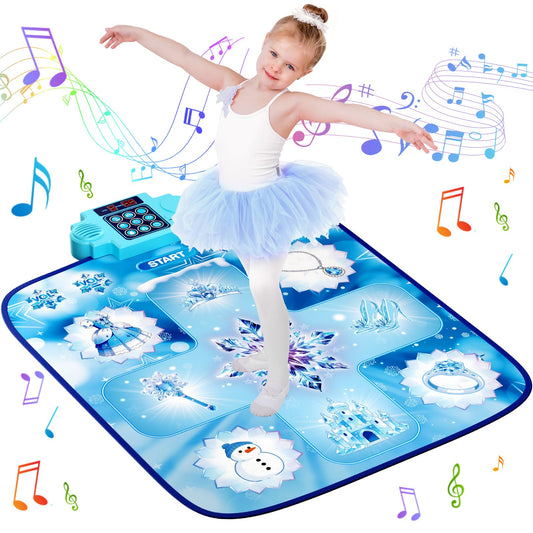 LZFYMXOK Dance Mat for Girls–Electronic Dance Game Toy Pad with 8 Challenge Levels, 3 Modes & LED Score Display, Frozen Toys for Girls Rhythm Step Play Mat, 2026 Birthday Gifts for Ages 3-12