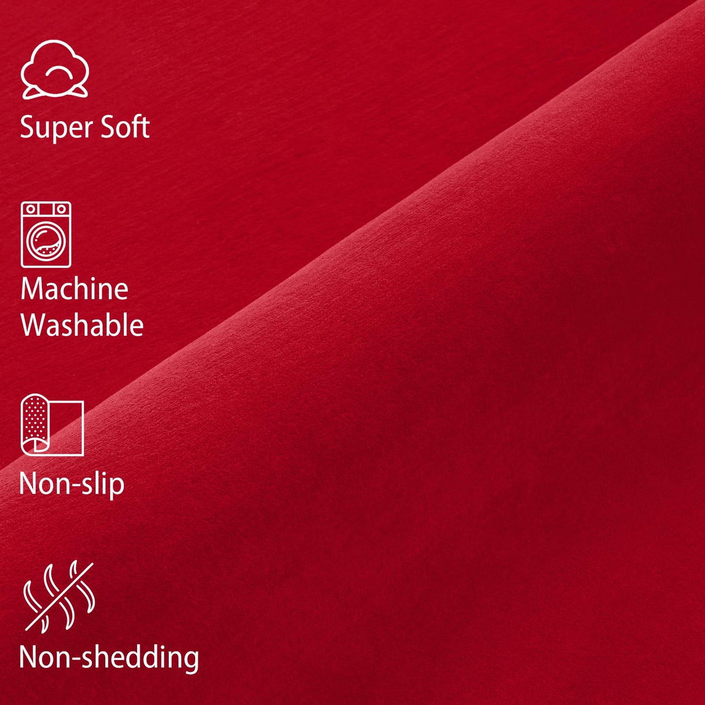 Softlife Red 4x6 Area Rug for Bedroom Living Room, Solid Non-Slip Fluffy Carpet with Soft Low Pile for Kids Boys Girls, Machine Washable Fuzzy Aethetic Rugs Home Dorm Decor
