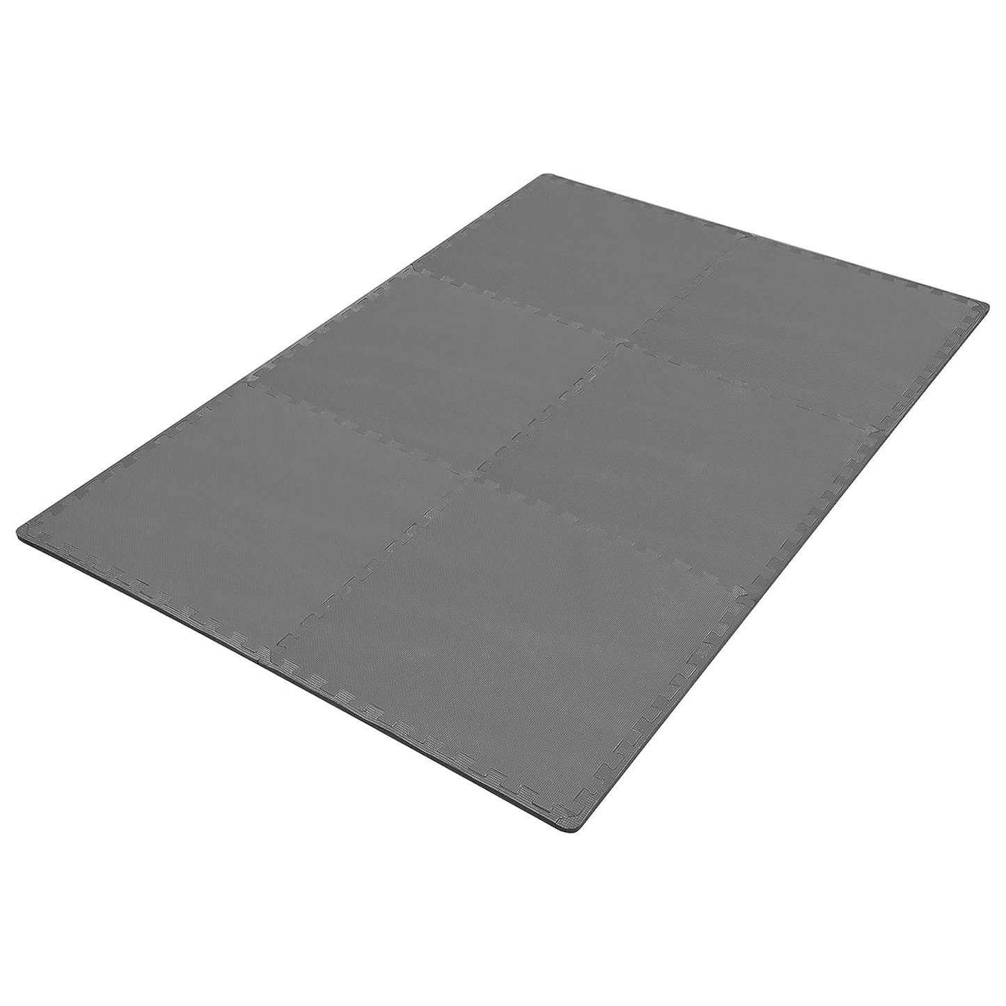 BalanceFrom Puzzle Exercise Mat 1/2" Thick, EVA Interlocking Foam Floor Tiles for Home Gym, Mat for Home Workout Equipment, Floor Padding for Kids, Gray, 24 in x 24 in x 1/2 in, 24 Sq Ft - 6 Tiles