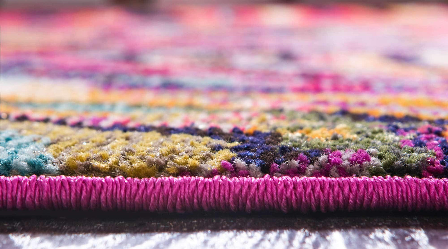 Unique Loom Estrella Collection Colorful, Abstract, Geometric, Gradient, Modern Area Rug (5' 0 x 8' 0 Rectangular, Multi/Pink)