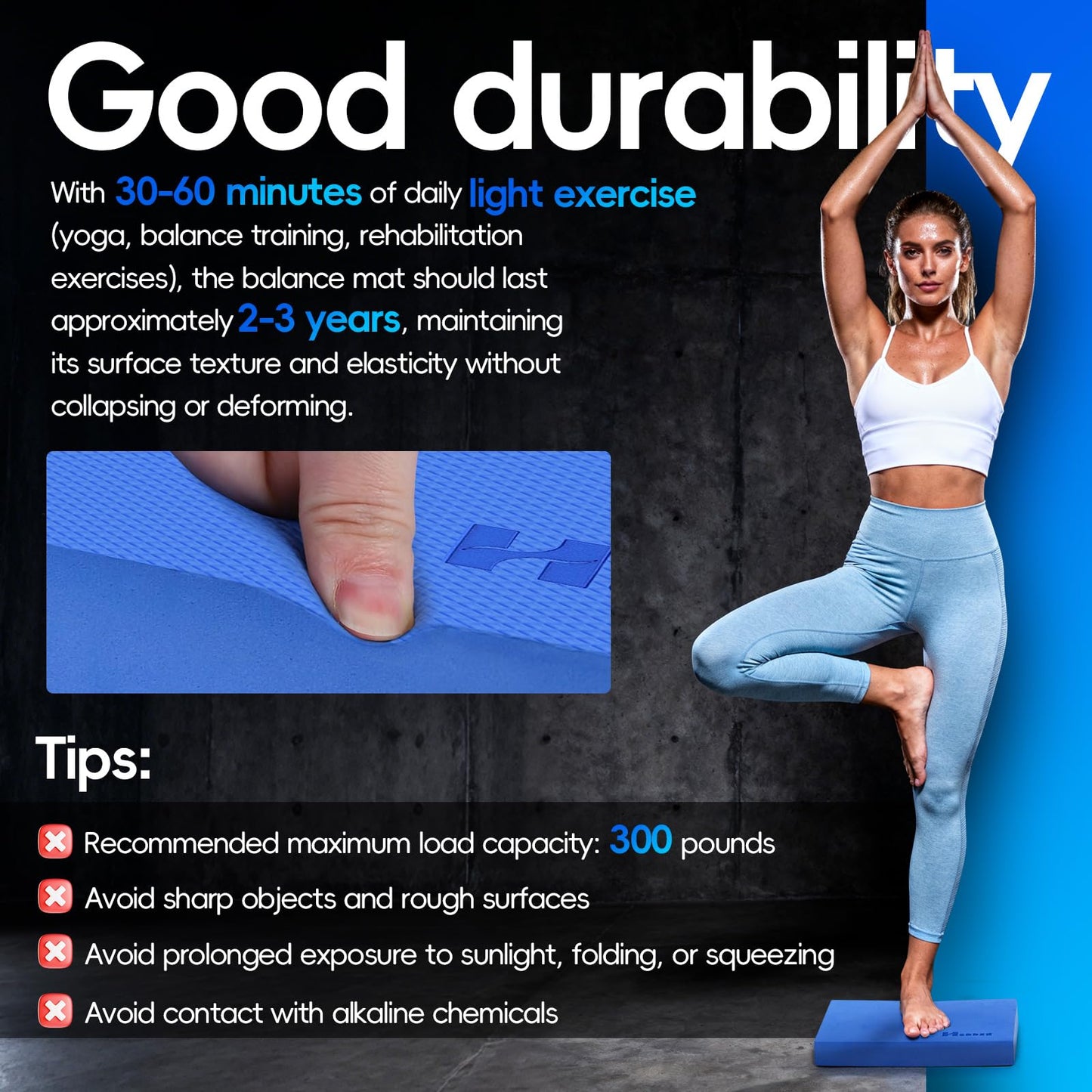 Professional Balance Pad, Nonslip Foam Exercise Balance Pad Cushion for Physical Therapy, Foam Balance Mat for Exercise, Yoga, Fitness, Stability Training and Stretching (Red, 15.7 * 13.0 * 2in)