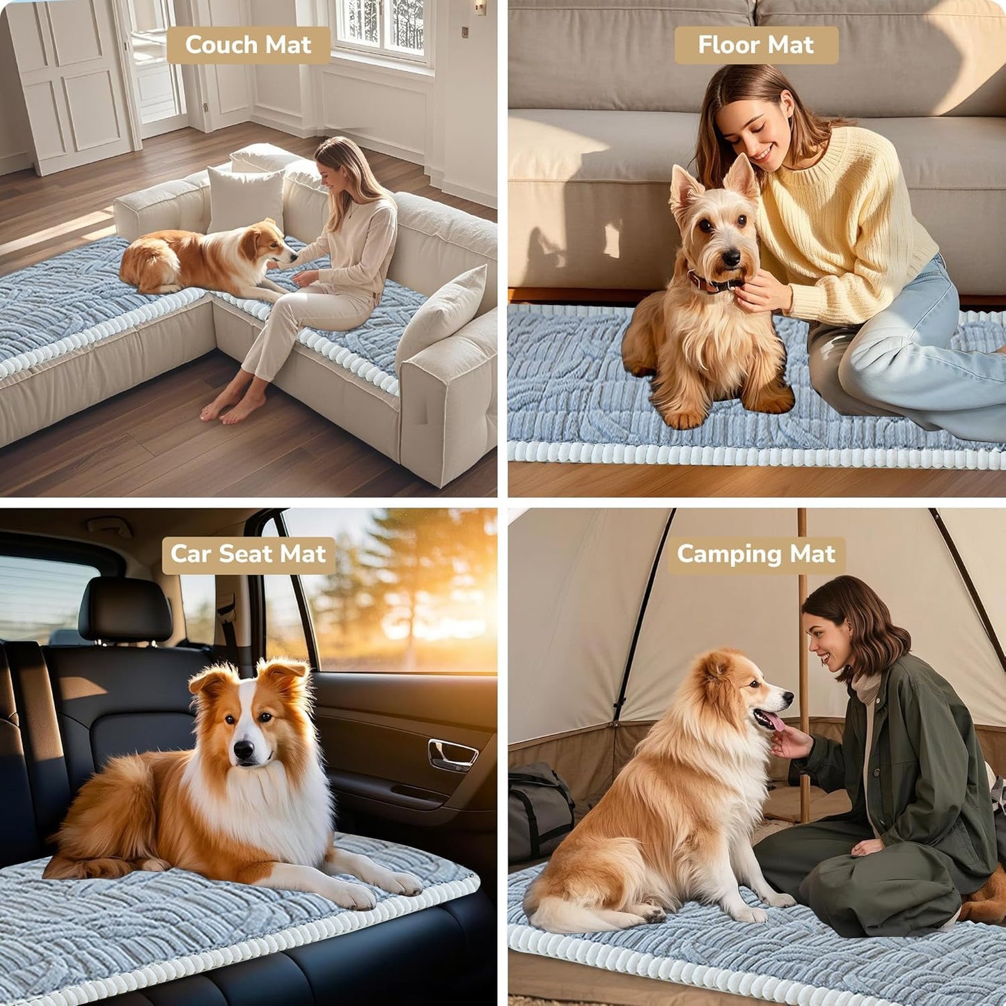 XFEXM Couch Cover for Dogs, Washable Non-Slip Pet Sofa Protector, Soft Sofa Slipcovers Cushion Protector for Dogs and Cats. (Light Gray, 27.6" x 59.06" x 1.5")