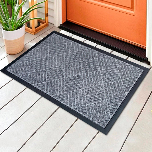Fylyz Door Mat for Outdoor Indoor Entrance, Entry Mat Skidproof and Waterproof, Front Door Mats with Durable Non-Slip Backing. Grey, 24"x36"
