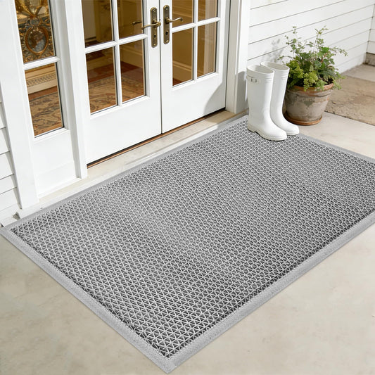 59 x 36 Inch Front Door Mat, Drainage Heavy Duty Dirt Trapping Doormat with Drainage Holes, Non-Slip Floor Mats Rubber Backing for Entrance Restaurant Commercial Kitchen Industral Pool,Indoor Outdoor