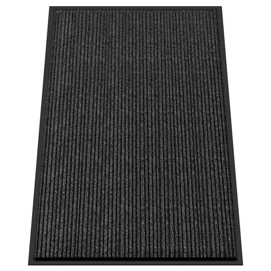 Kuyal Front Door Mat, 4'x6' Indoor Outdoor Entrance Mat, Commercial Floor Mats Inside Outside Entrance, Heavy Duty Durable Welcome, Rubber Backing Non Slip Outdoor Mats for Entryway,Black