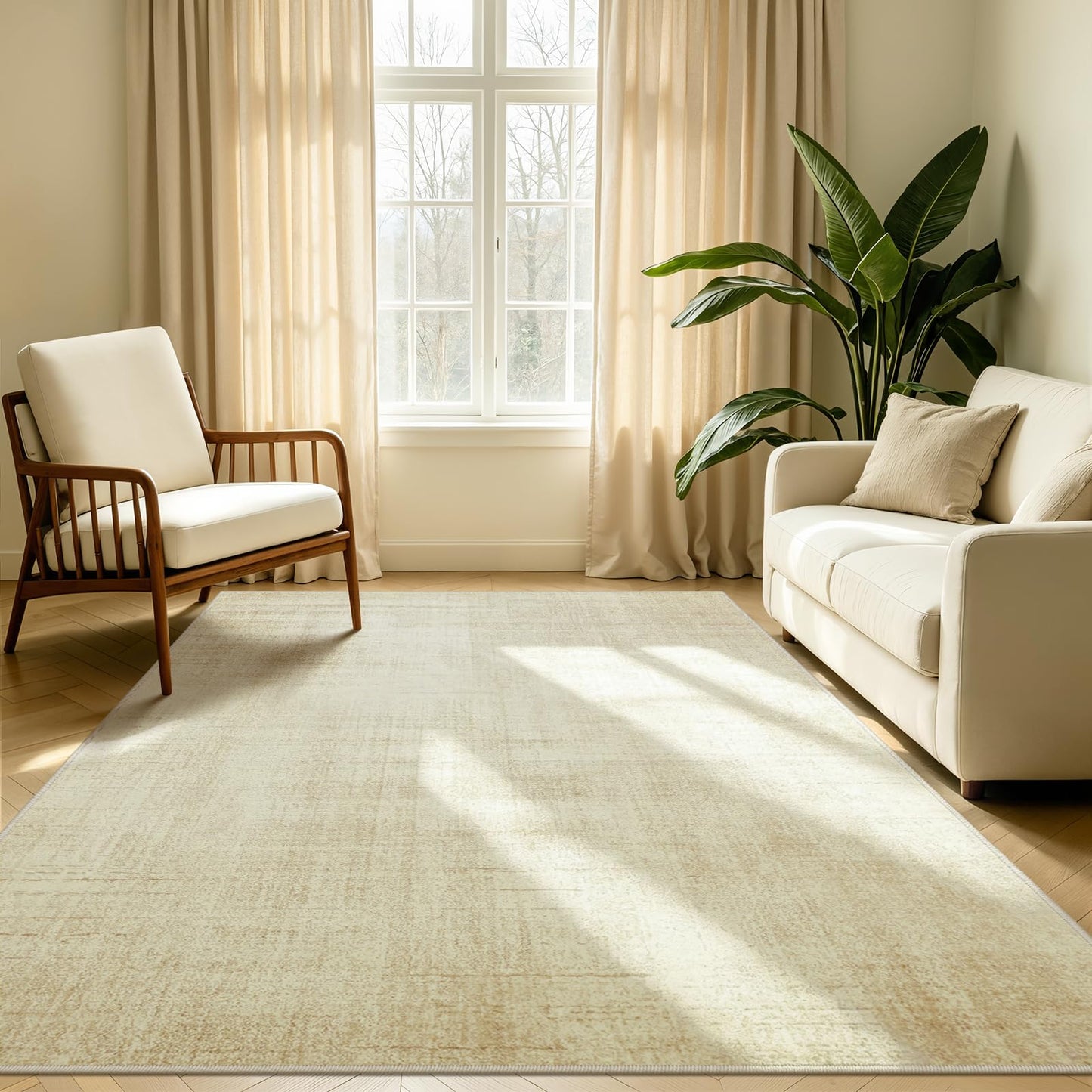 Joydeco 4x6 Area Rugs Classic for Living Room, Beige