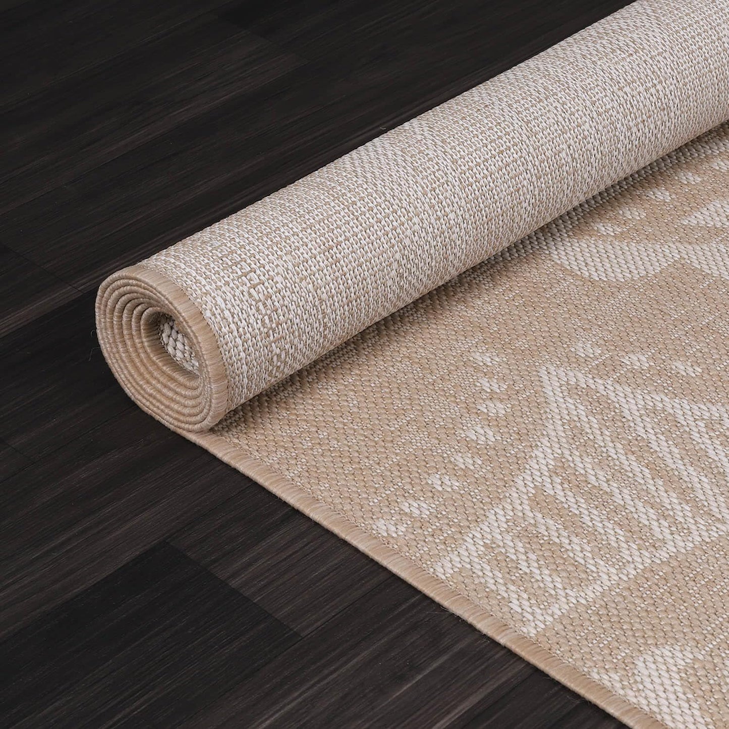 Luul Home Medallion Outdoor Rug 5x7 Washable Outside Carpet for Indoor Patio Porch Waterproof Easy Cleaning Non Shedding Area Rugs Beige 5 x 7