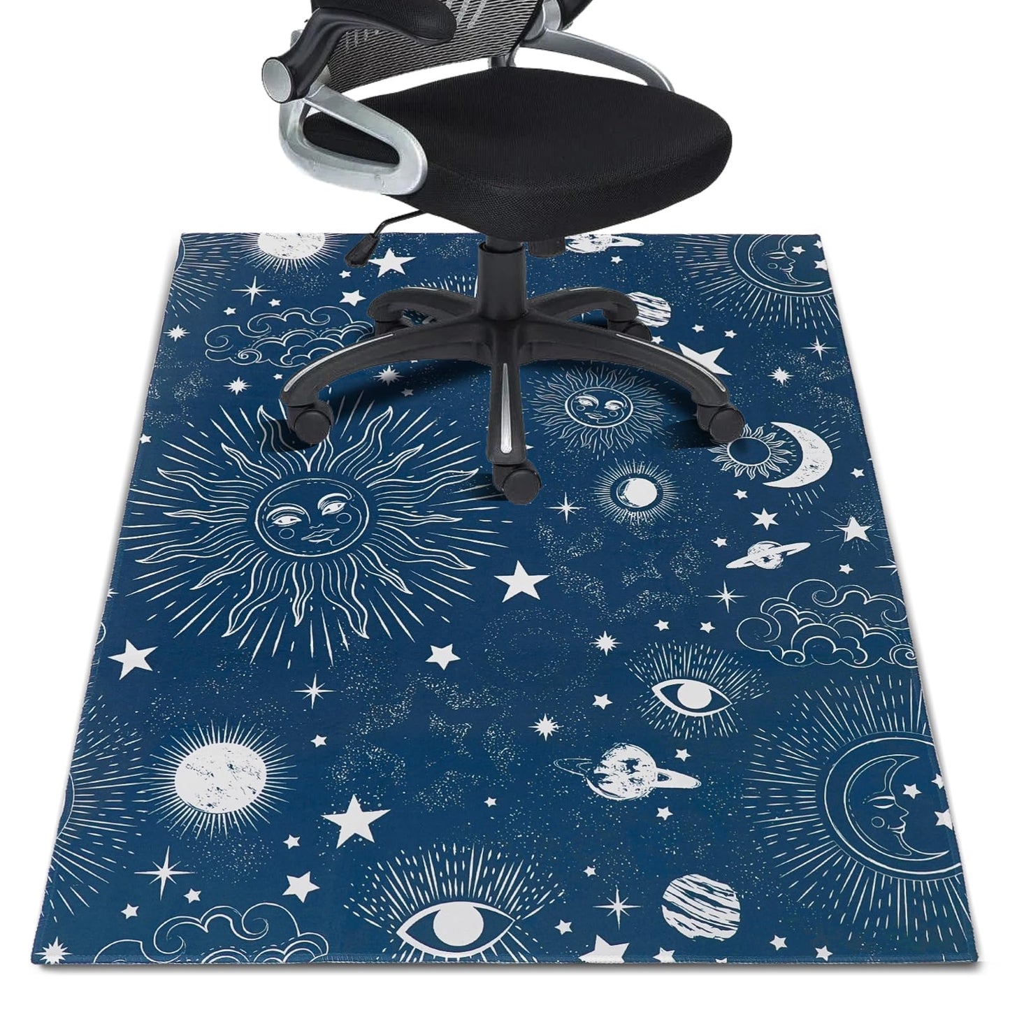 Office Chair Mat for Hardwood Floor 48"X 60" Heavy Duty Desk Chair Rug for Under Gaming Rolling Chairs Computer Decor Protect Mats Low Pile Non-Slip Rubber for Carpet & Tile Floor- Gothic