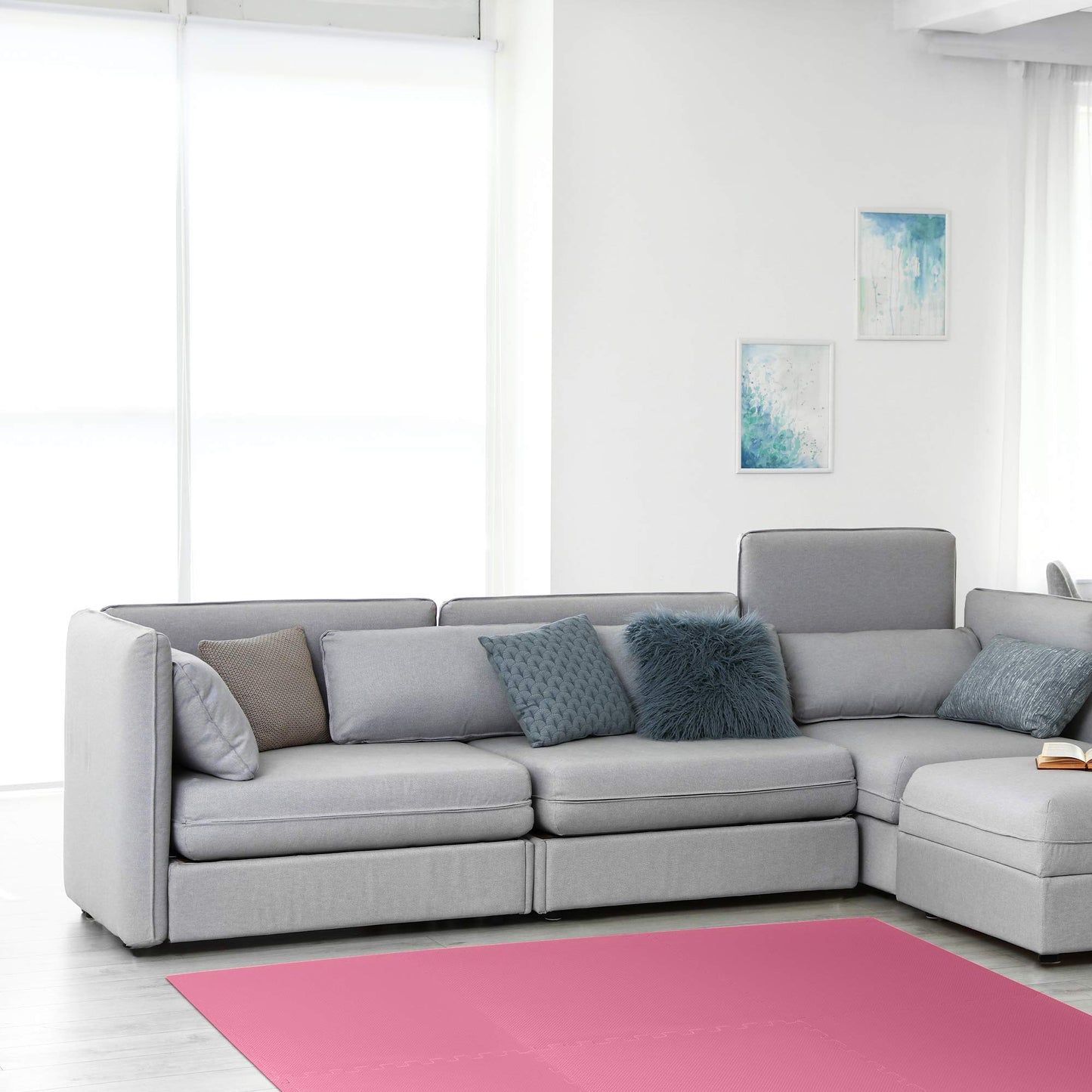 We Sell Mats 1/2 Inch Thickness Multipurpose EVA Foam Floor Tiles, Interlocking Floor Mat for Indoor Gym and Home Use, 24 in x 24 in, Pink, 16 Square Feet (4 Tiles)