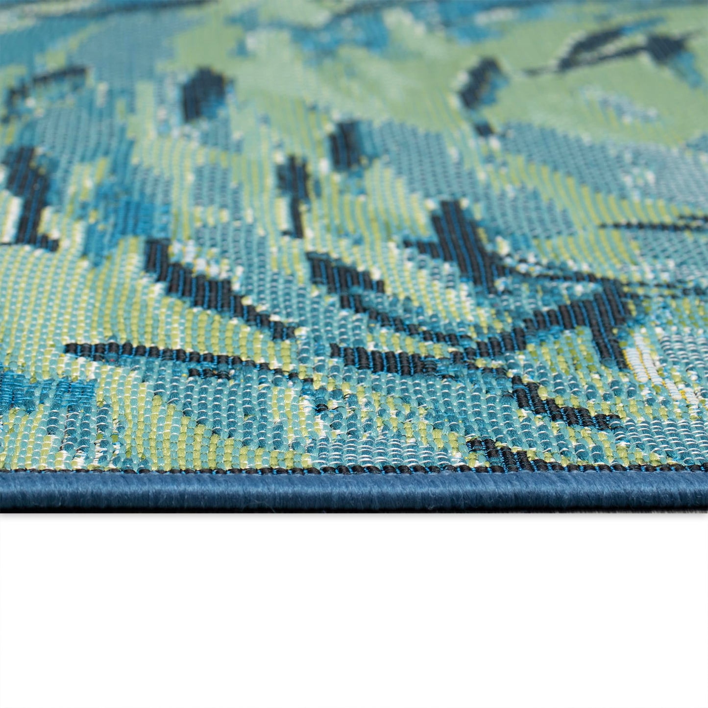 Liora Manne ESENCIA Indoor/Outdoor Power Loomed Latex Back Non Slip Mat - Transitional Graphic Coastal Fish Colorful (Fish to Go Blue Blue) (2' x 2'10")
