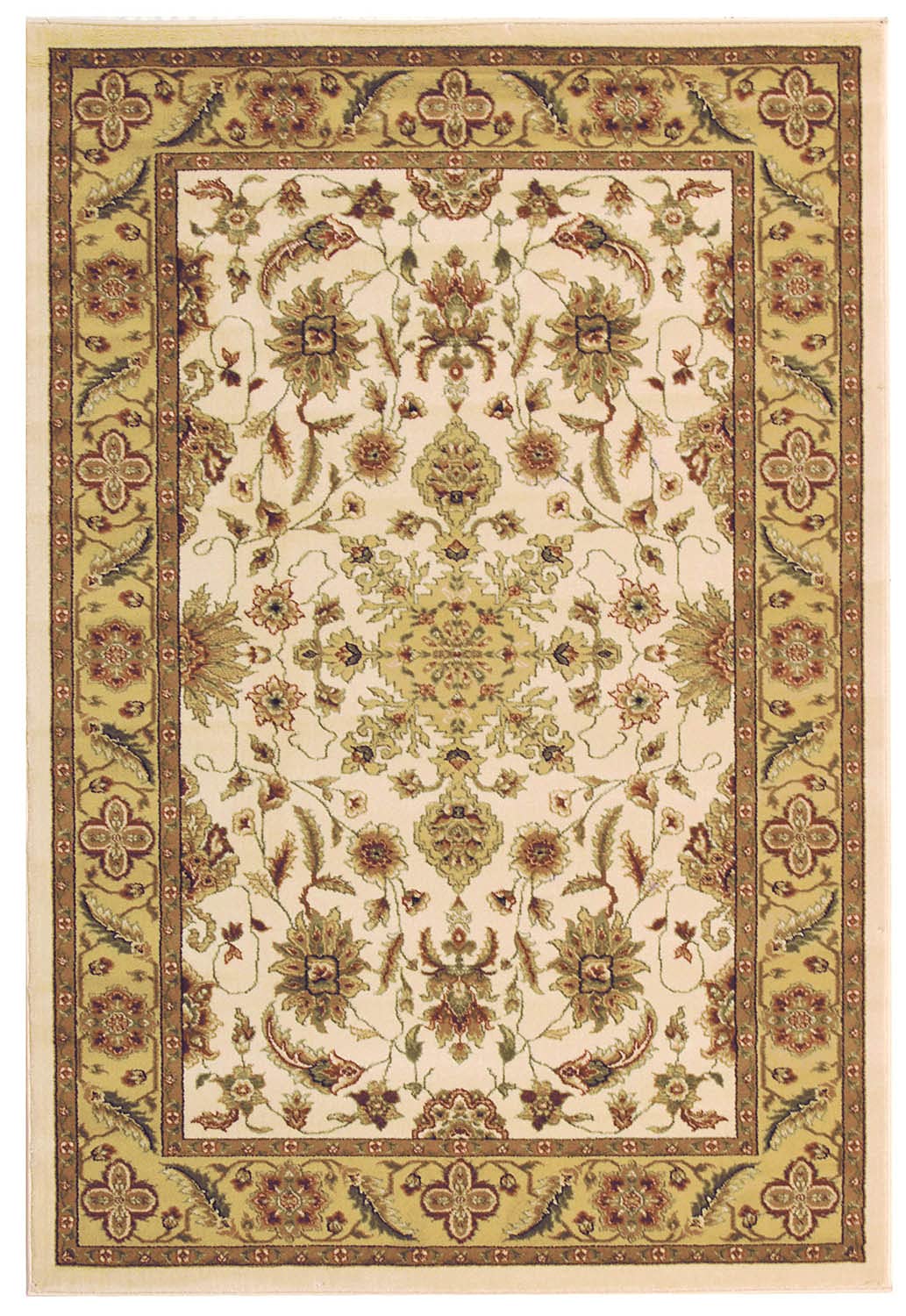 SAFAVIEH Lyndhurst Collection Area Rug - 5'3" x 7'6", Ivory & Tan, Traditional Oriental Design, Non-Shedding & Easy Care, Ideal for High Traffic Areas in Living Room, Bedroom (LNH211A)