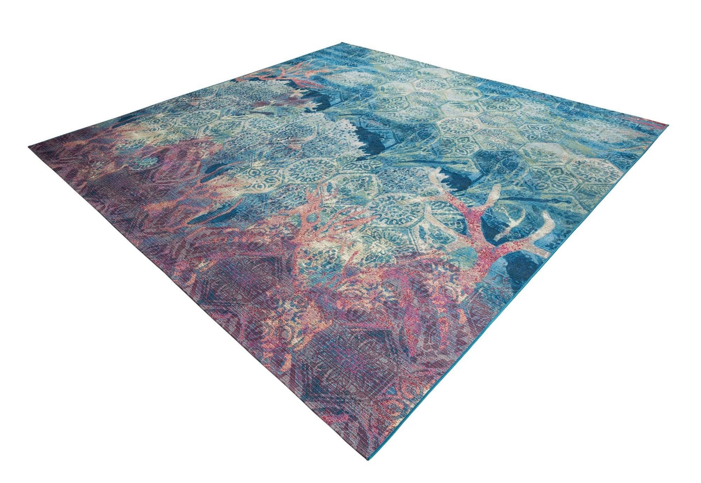 Rugs.com - Outdoor Coastal Rug – 12 Ft Square Multi Indoor/Outdoor Rug Washable Stain-Resistant for Patios and Decks
