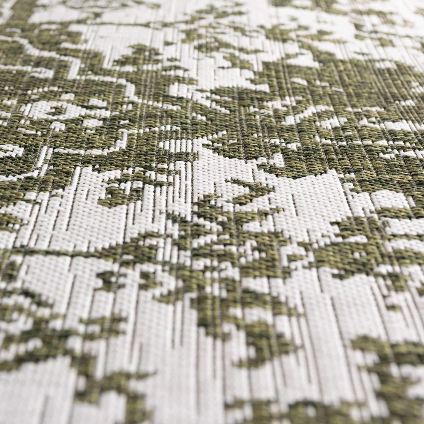 Unique Loom Outdoor Collection Area Rug - Dubai (3' 3' x 5' 3' Rectangle, Green/ Ivory)