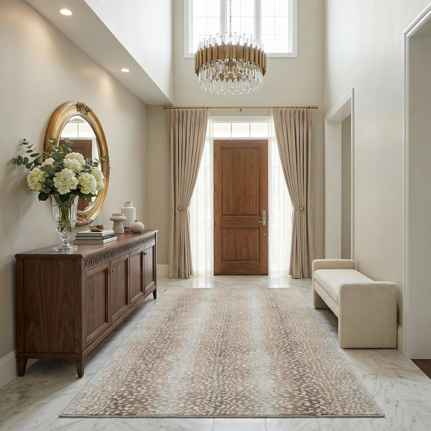 BoutiqueRugs Brown Leopard Contemporary Gray 5x7 Area Rug Ivory Tan Light Slate Animal Print Pointblank Living Room Bedroom Dining Room Home Office Apartment 5'3" x 7'1" Stain Resistant Non-Shedding