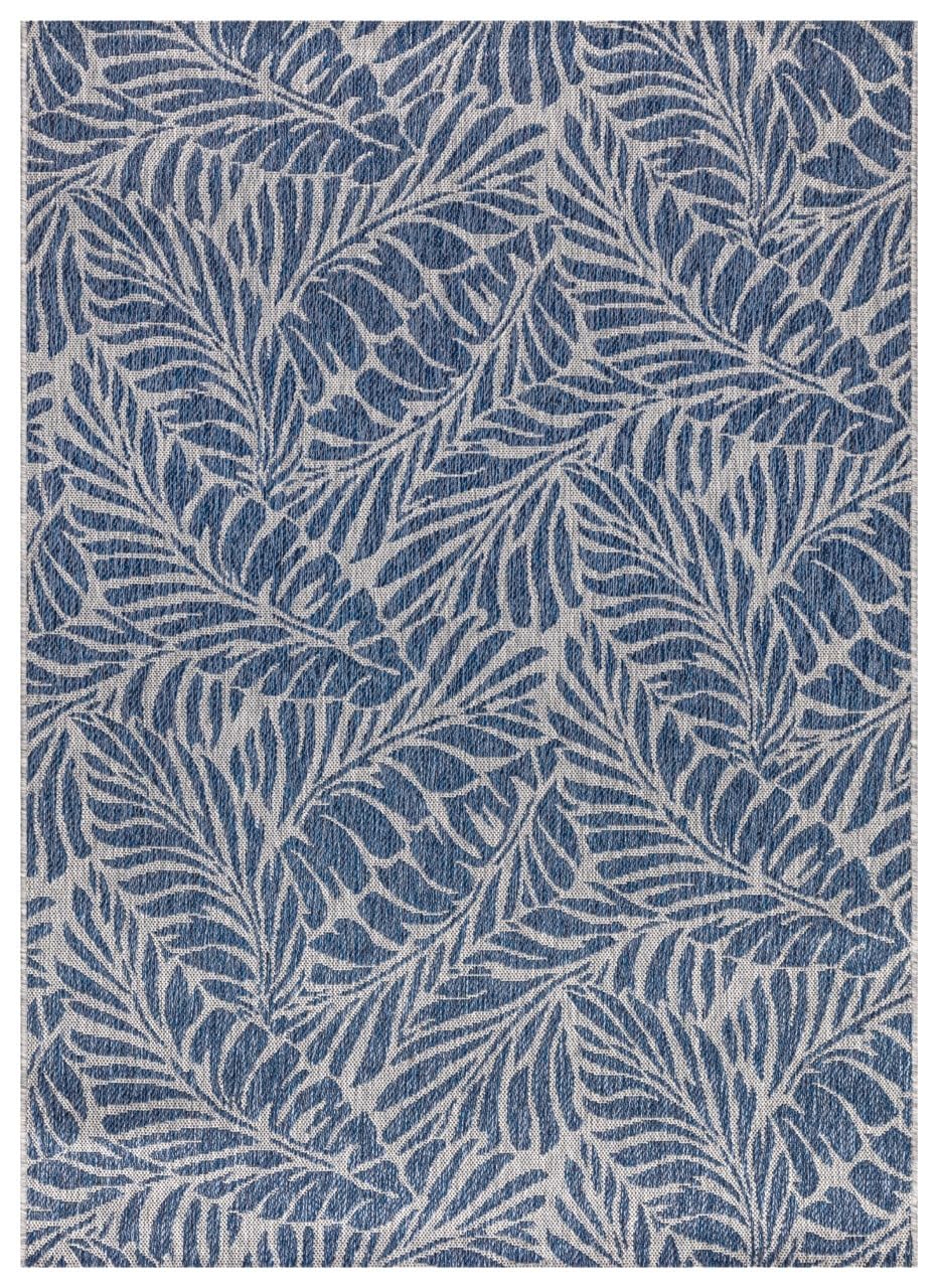 Keen Home Design Terrace Outdoor Throw Rug - 36"x60" Washable Indoor/Outdoor Rug for Patio, Kitchen, Balcony, Beach, Garden, Deck and Porch, Size: 3' x 5', Rainforest Navy