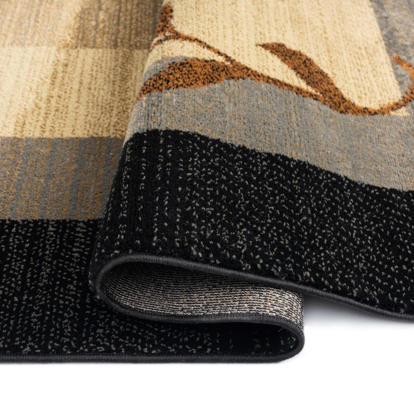 Home Dynamix Royalty Clover Contemporary Geometric Border Area Rug, Black/Blue, 43"x62"