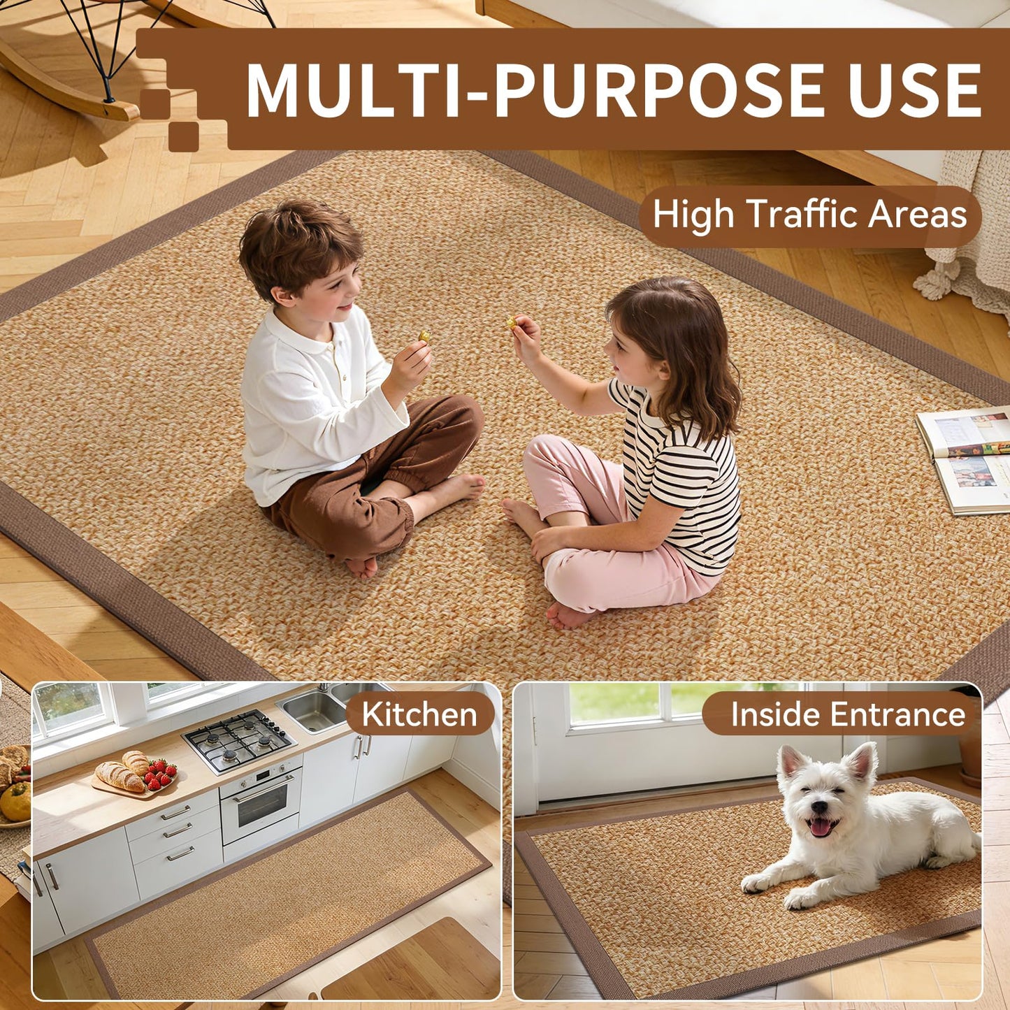 YDKGL Kitchen Runner Hallway Runner Rug Entryway Rugs Floor Mat 2x6 Brown