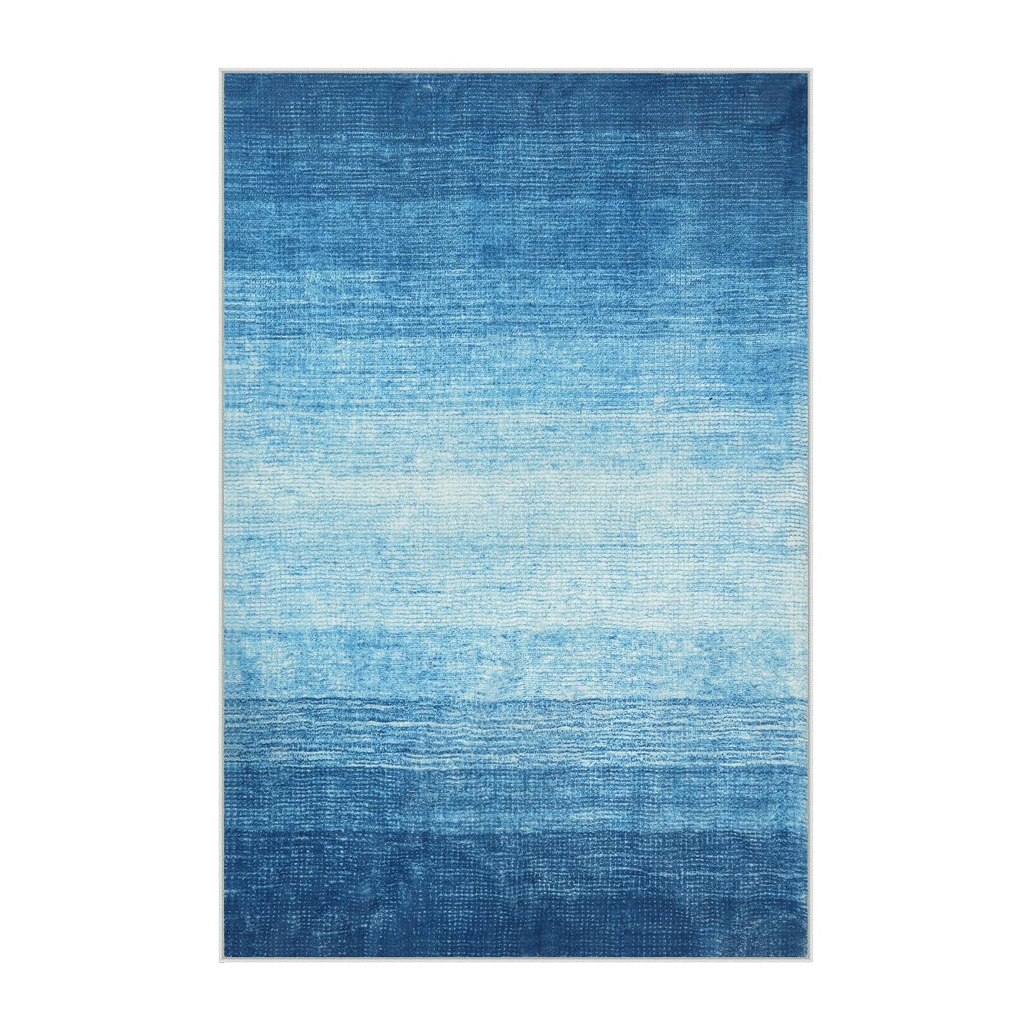 Wonnitar Modern Ombre Washable Area Rug 6x9, Blue Large Living Room Rugs, Non-Slip Soft Contemporary Dining Room Table Rug, Stain Resistant Floor Carpet for Mud Room Basement (Blue, 6'x9')