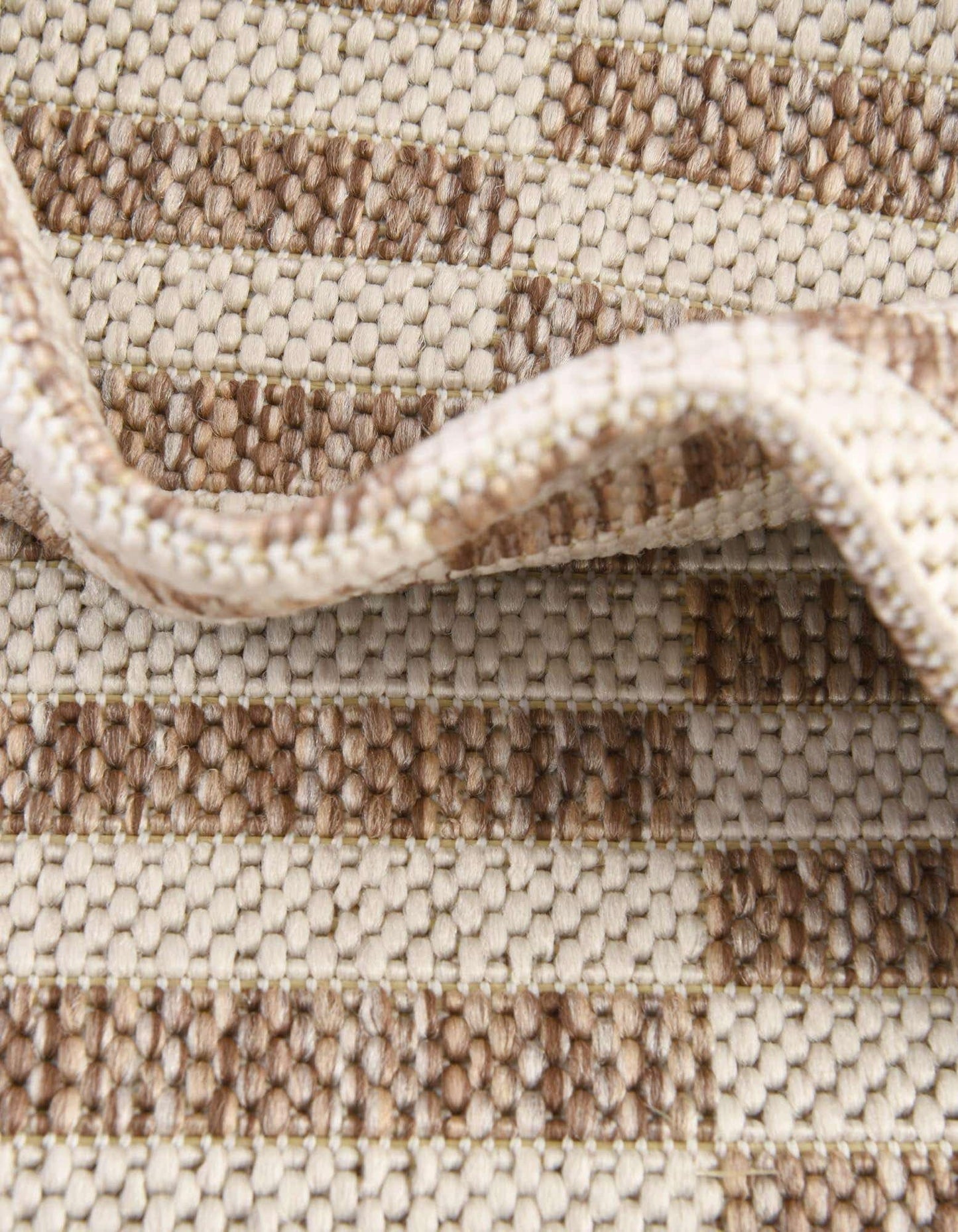 Unique Loom Outdoor Striped Collection Area Rug - Striped (10' x 14' 1" Rectangle Taupe/Ivory)