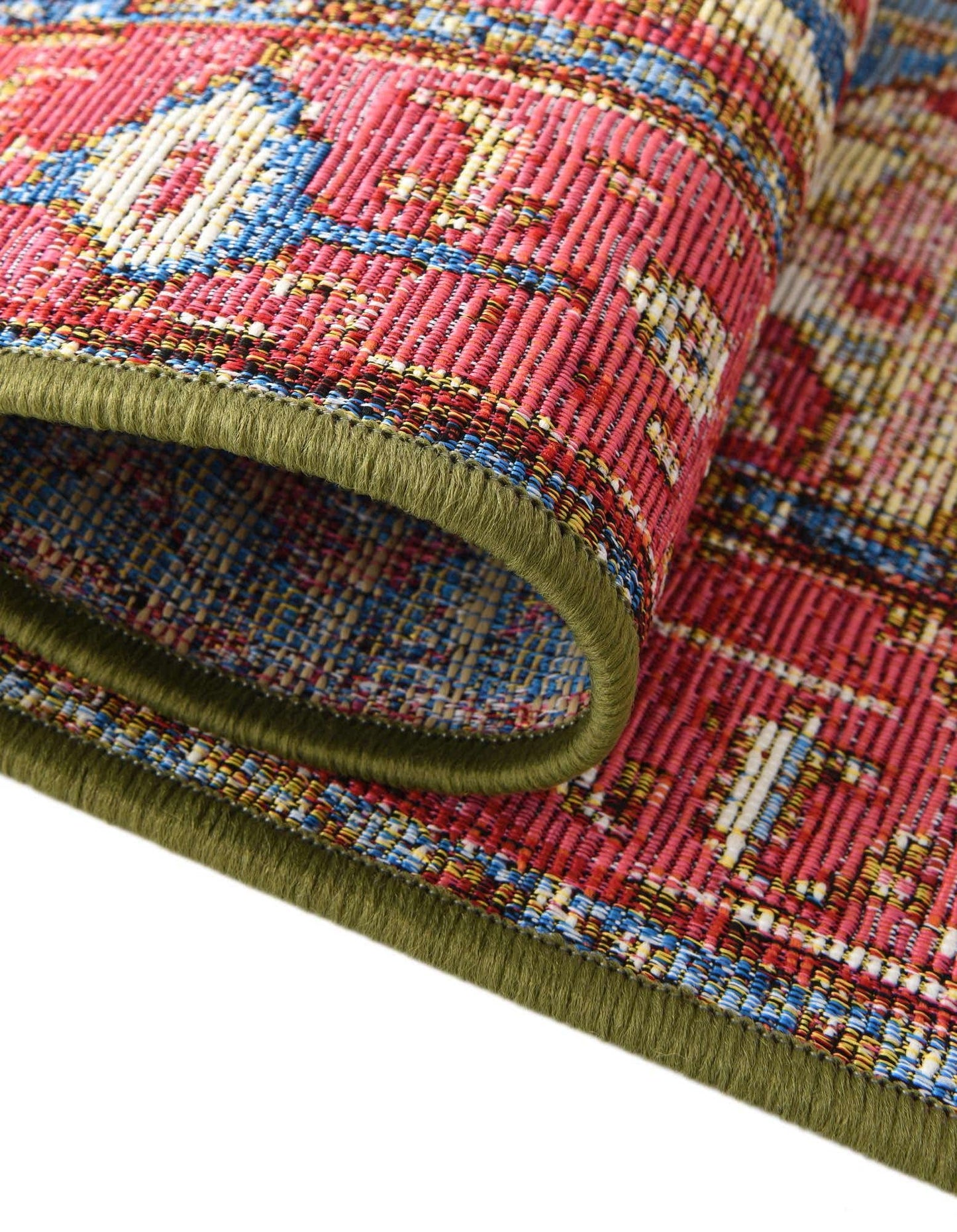 Unique Loom Outdoor Traditional Collection Area Rug - Limon (4' 1" Octagon Multi/Red)