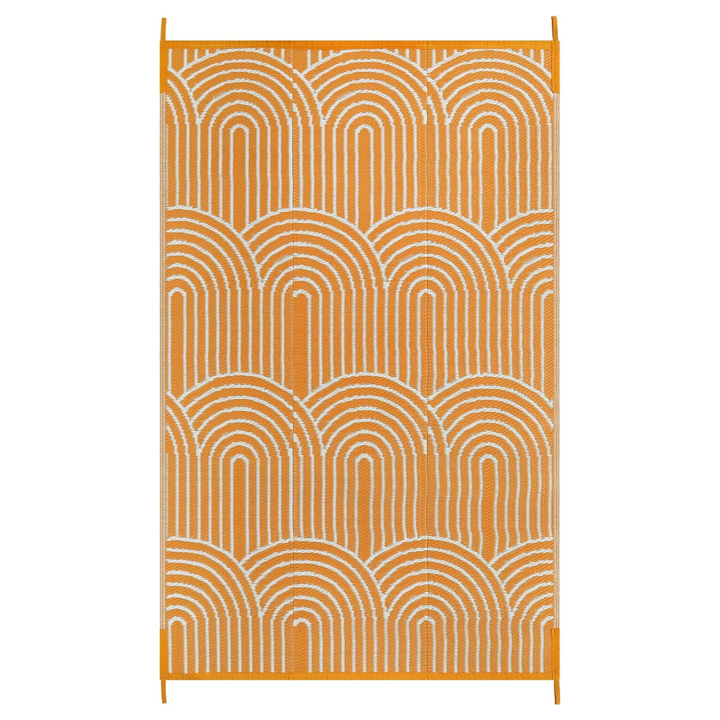 Anidaroel Outdoor Rug 5’x8’ Waterproof, Reversible Rainbow Outdoor Plastic Straw Outside Area Rug, RV Camping Rug for Porch, Balcony, Backyard, Camper, Pool Deck (Orange,5‘x8')