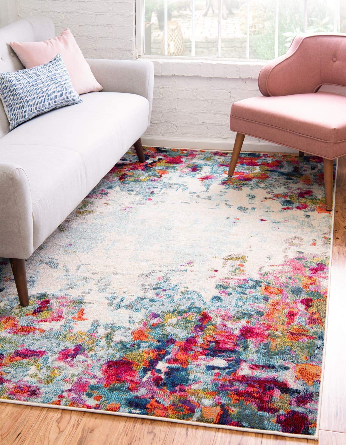 Unique Loom Chromatic Collection Area Rug - Joyous (7' 1" x 10' Rectangle Multi/Blue)