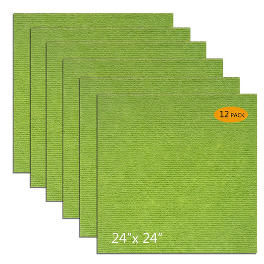 AKIVIDA Carpet Tiles Peel and Stick 24”x 24” Carpet Squares 12Pcs Non-Slip Self Adhesive Floor Tile DIY Reusable Waterproof Carpet for Gym Garage Tiles Green