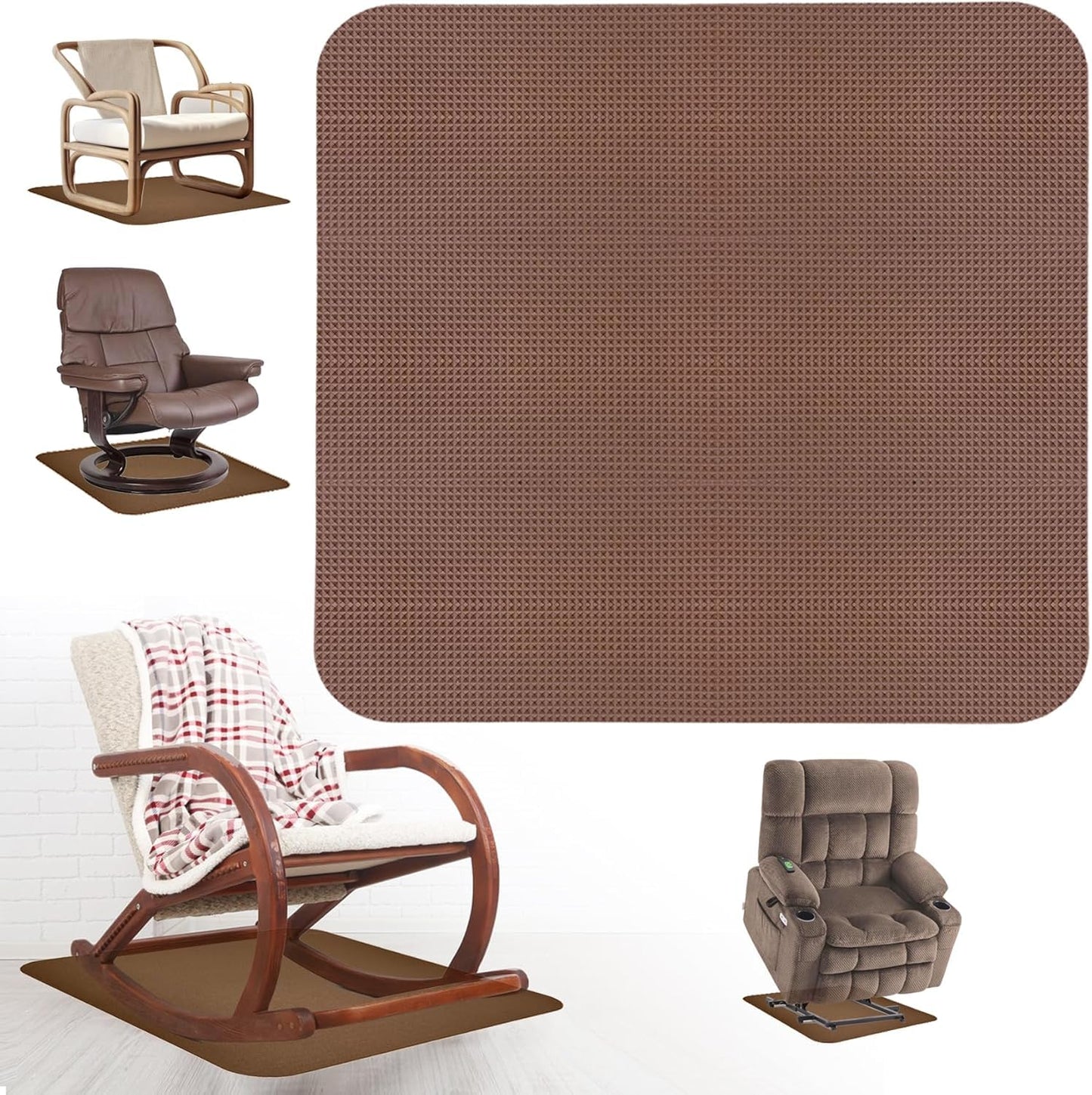 Recliner Pads for Hardwood Floors,Non Slip Recliner Grippers,Under Recliner Floor Protectors,Furniture Pads to Prevent Sliding,Non Slip Furniture Rail Pad for Recliners,Swivel Chairs,Coffee