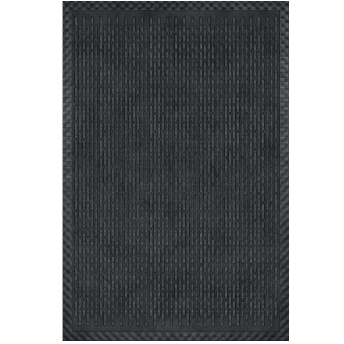 Ottomanson Waterproof Rubber Outdoor Doormat – Heavy-Duty Non-Slip Rubber Floor Mat with Ridge Scraper Pattern, All-Weather Front Door Entry Mat for Mud & Dirt Control – 24" x 36", Black
