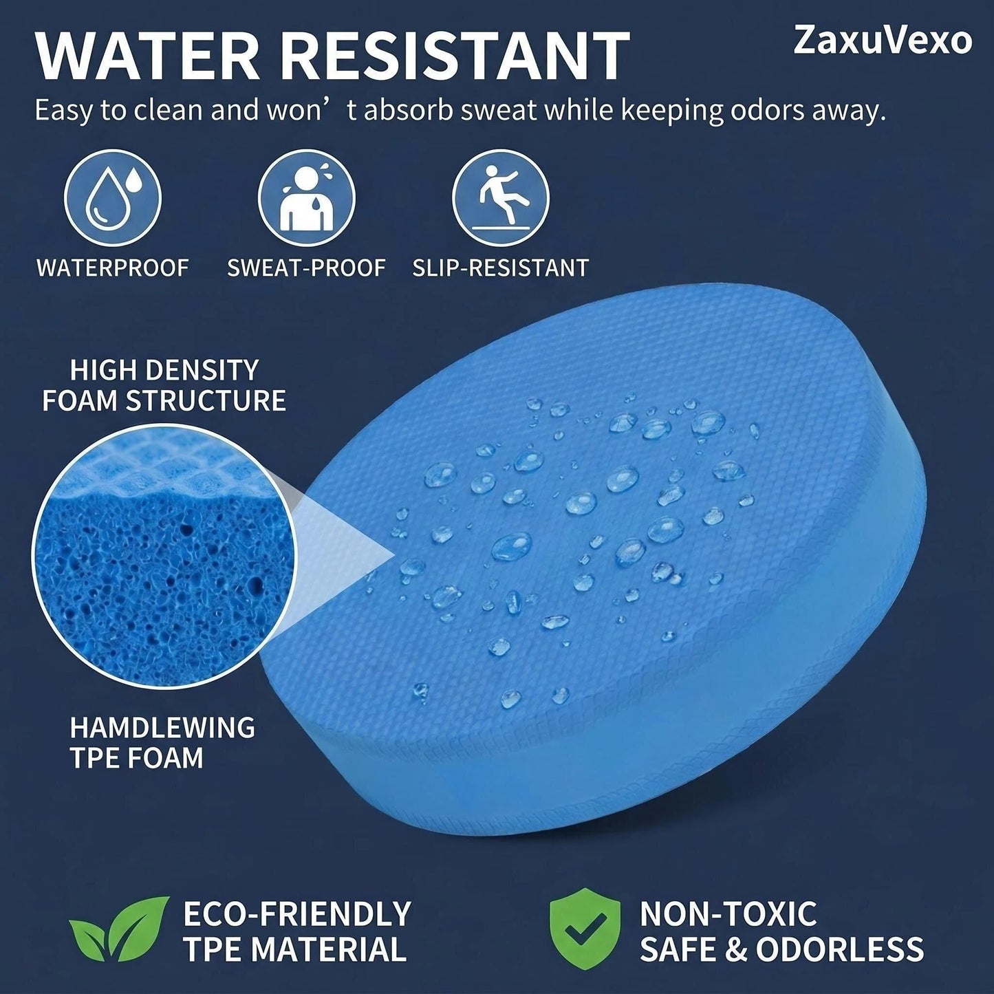 ZaxuVexo Stability Trainer Pad - Foam Balance Exercise Pad Cushion for Therapy, Yoga, Dancing Balance Training, Pilates,and Fitness (blue, Standard)