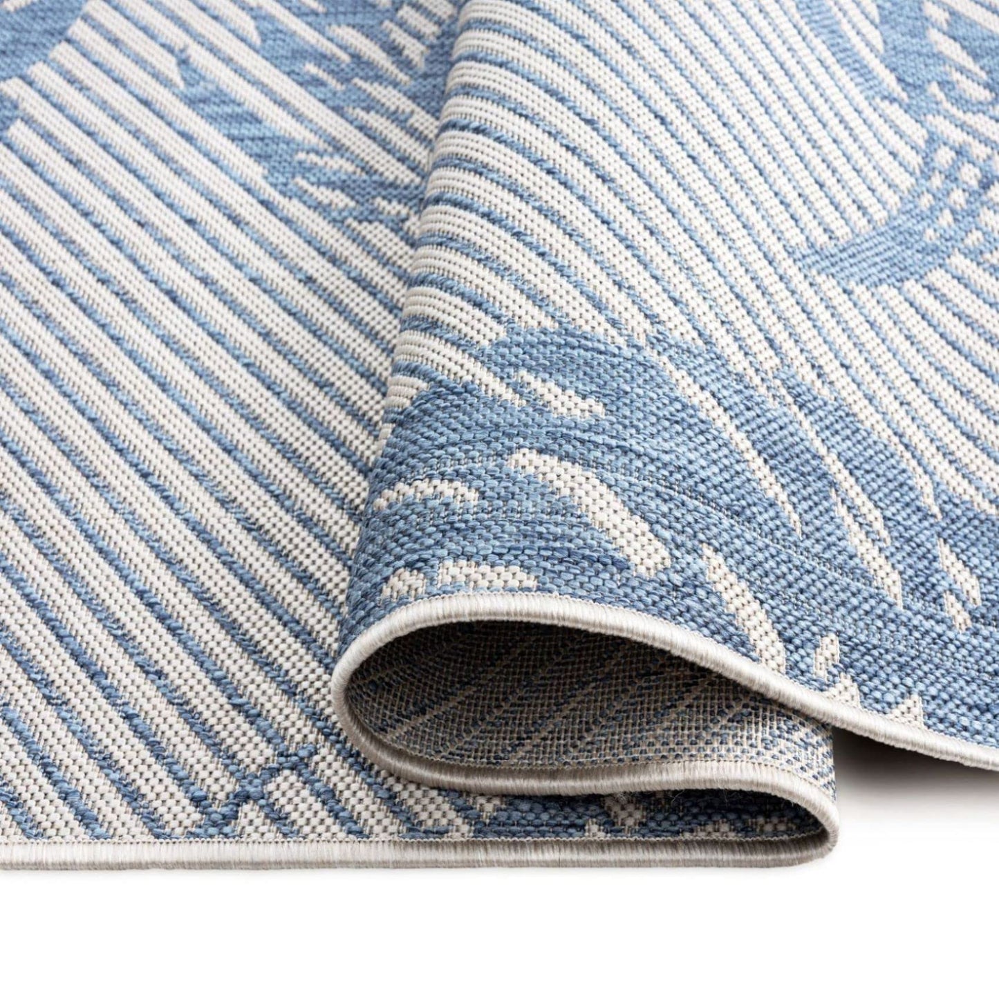 Tommy Bahama Palm Coastal Indoor/Outdoor Area Rug, Silver/Blue, 7'10"x10'2"
