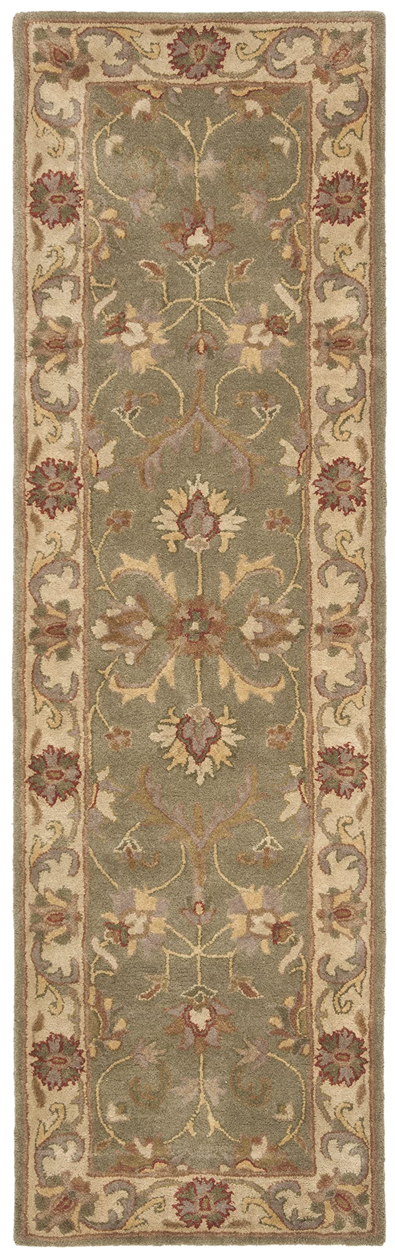 SAFAVIEH Heritage Collection Runner Rug - 2'3" x 10', Green & Gold, Handmade Traditional Oriental Wool, Ideal for High Traffic Areas in Living Room, Bedroom (HG811A)