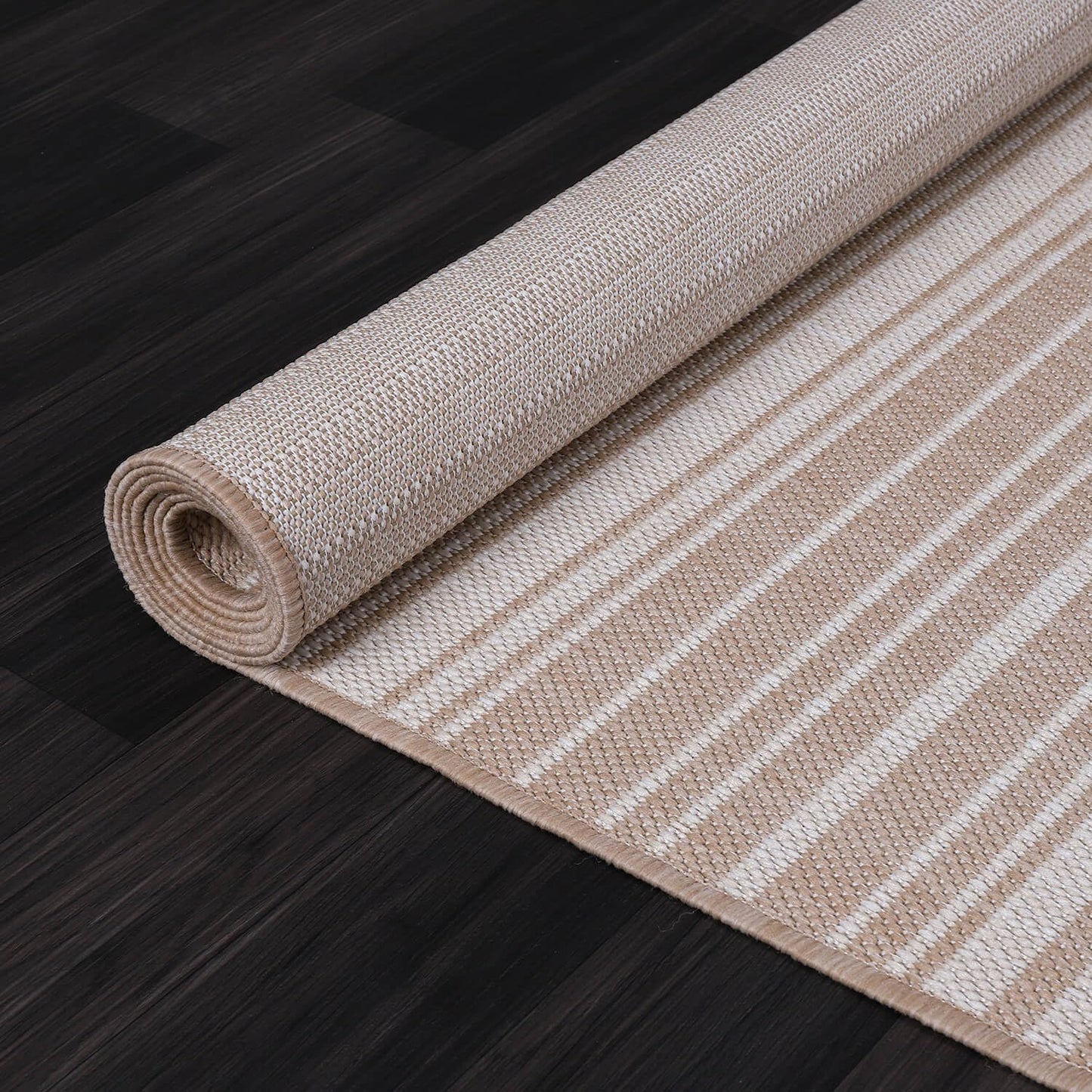 Luul Home Stripe Outdoor Rug 8x10 Washable Outside Carpet for Indoor Patio Porch Waterproof Easy Cleaning Non Shedding Area Rugs Beige 8 x 10