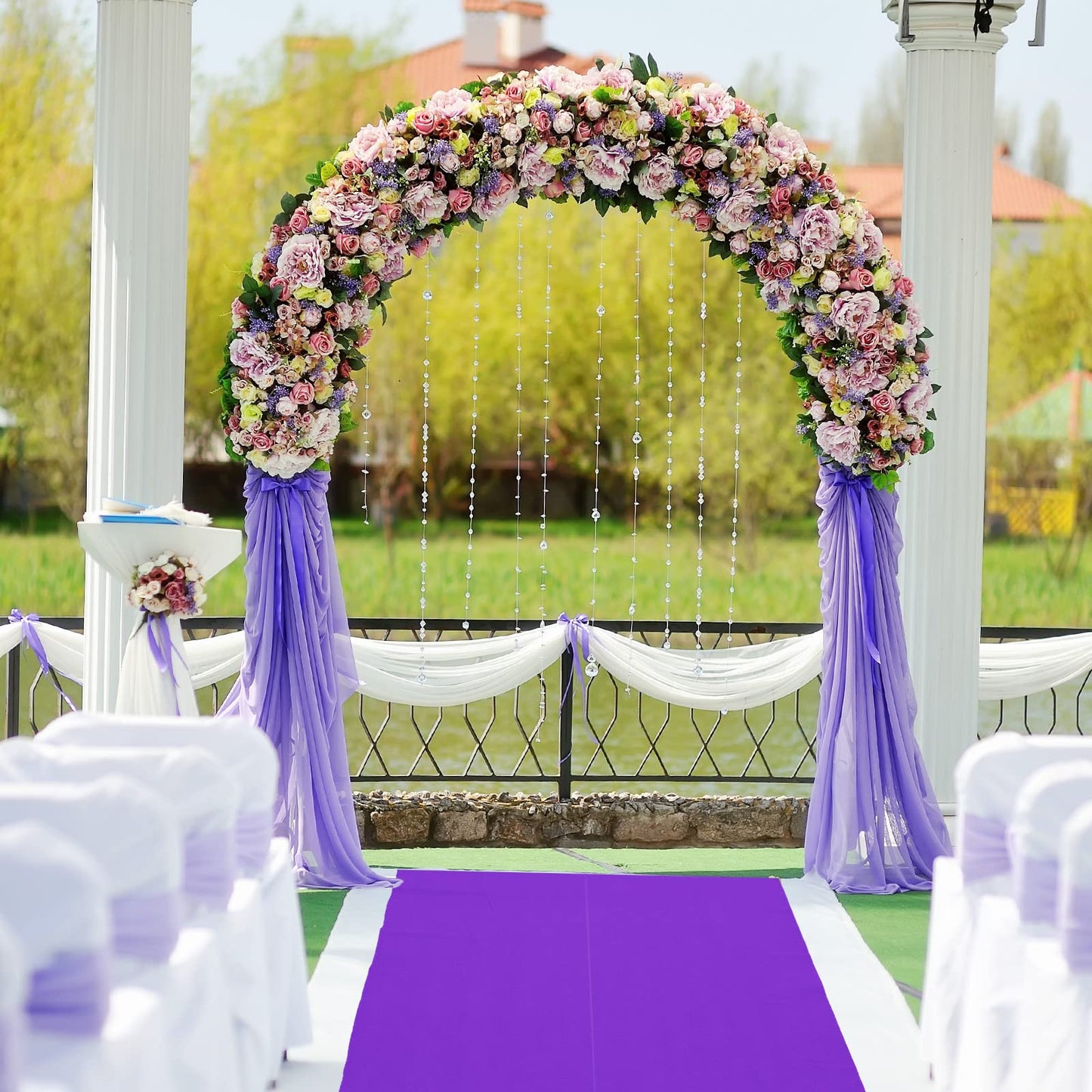 Shappy Purple Carpet Runner Rug for Party 55gsm Purple Runner for Prom Events Thickness with Carpet Tape Hallway Rug for Graduate Wedding Party Dance Floor Outdoor Accessories(2.6 x 16.4 Feet)