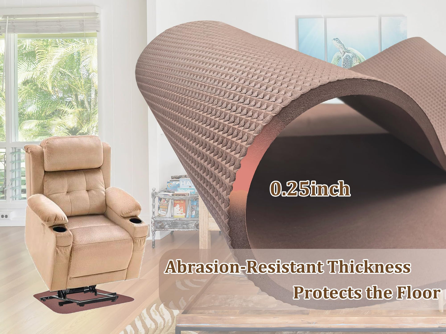 Recliner Pads for Hardwood Floors, Under Recliner Mat Floor Protectors Furniture Pads to Keep Furniture from Sliding Swivel Chairs Recliner mats for Hardwood Floors Non Slip Furniture Pads