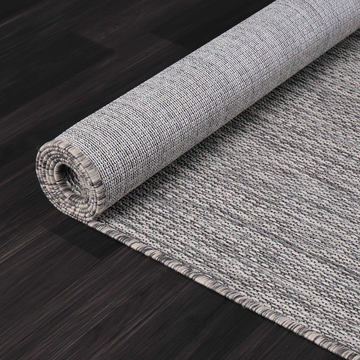Beverly Rug Indoor Outdoor Rug 6x9, Washable Outside Carpet for Patio, Deck, Porch, Solid Modern Area Rug, Water Resistant, Silver Gray