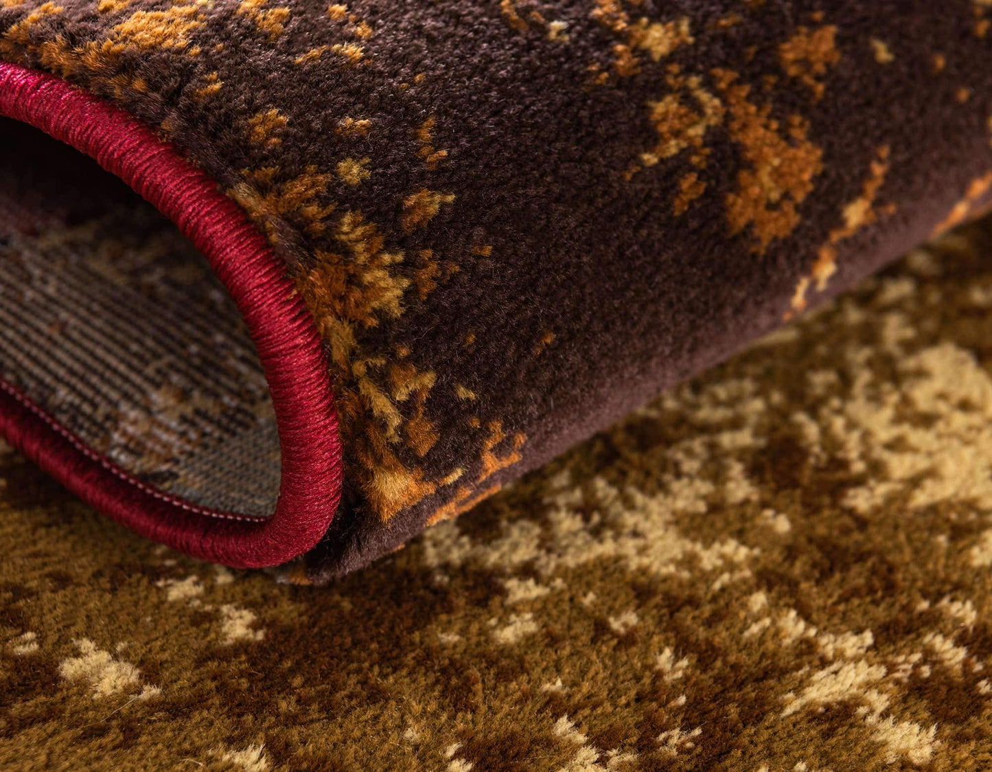 Unique Loom Barista Collection Area Rug - Kouillou (4' 1" Round, Multi/ Brown)