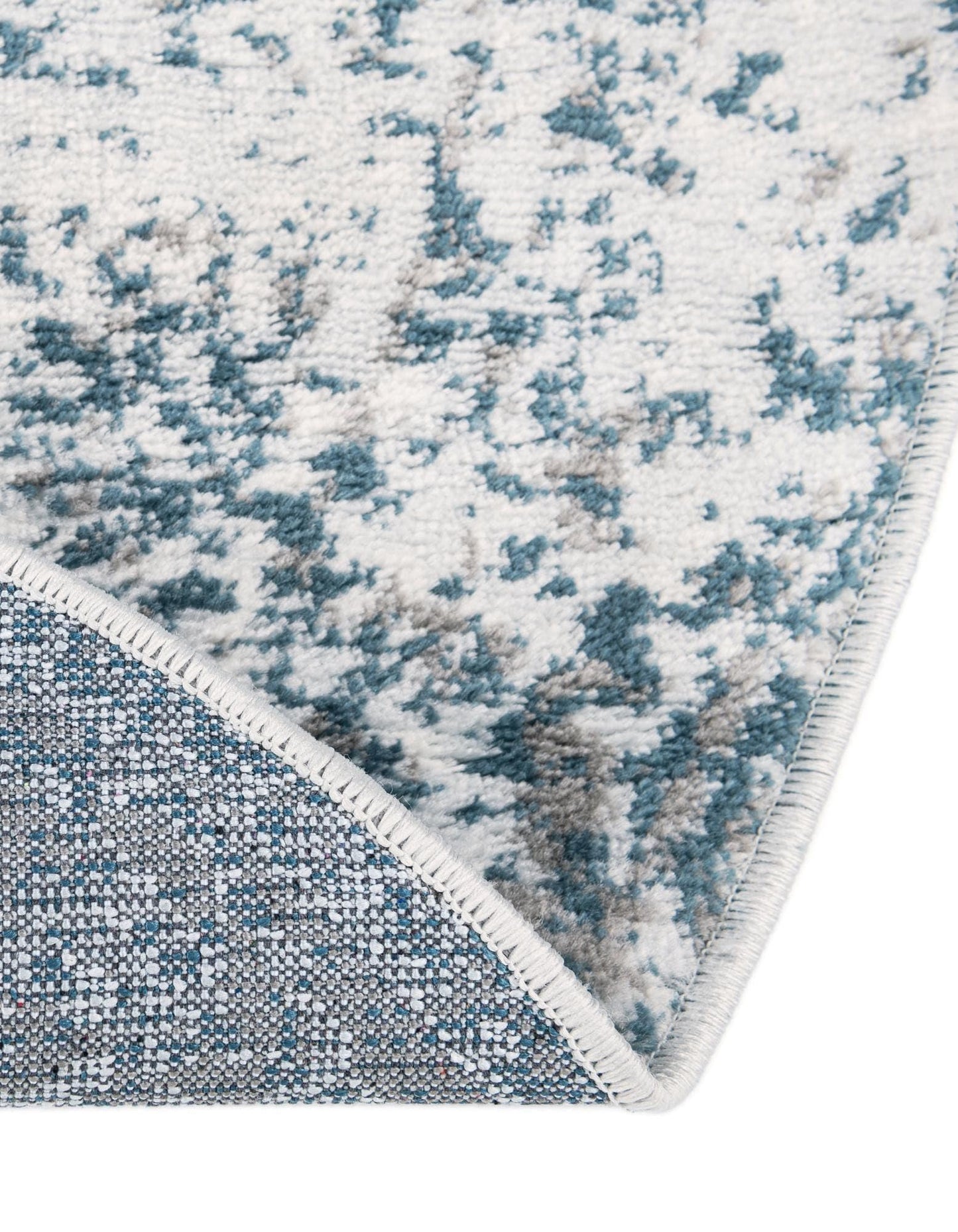 Rugs.com - Monte Carlo Rug – 3 Ft Round Light Blue Stain-Resistant Area Rug – Vintage Medallion Design for Entryways, Bedrooms, and Home Offices