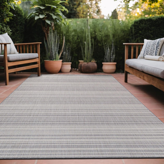 Luul Home Stripe Outdoor Rug 5x7 Washable Outside Carpet for Indoor Patio Porch Waterproof Easy Cleaning Non Shedding Area Rugs Gray 5 x 7