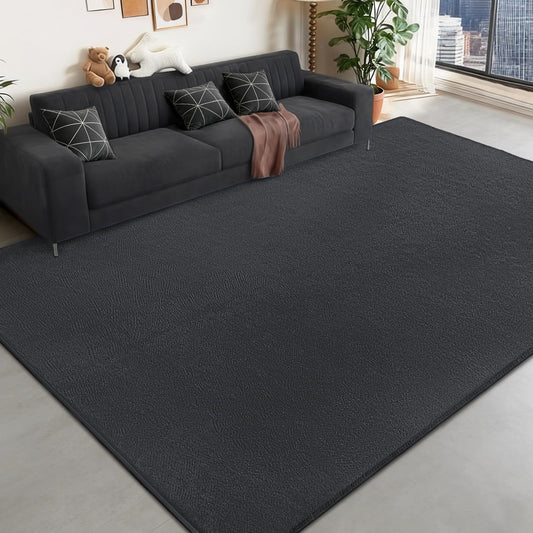 QDUIDU Large Area Rugs for Bedroom Living Room - 4x6 Feet Ultra Soft Dark Grey Rug Thickened with Memory-Foam, Solid Modern Minimalist Carpets for Home Decor, Non-Slip and Comfy Nursery Room Rugs