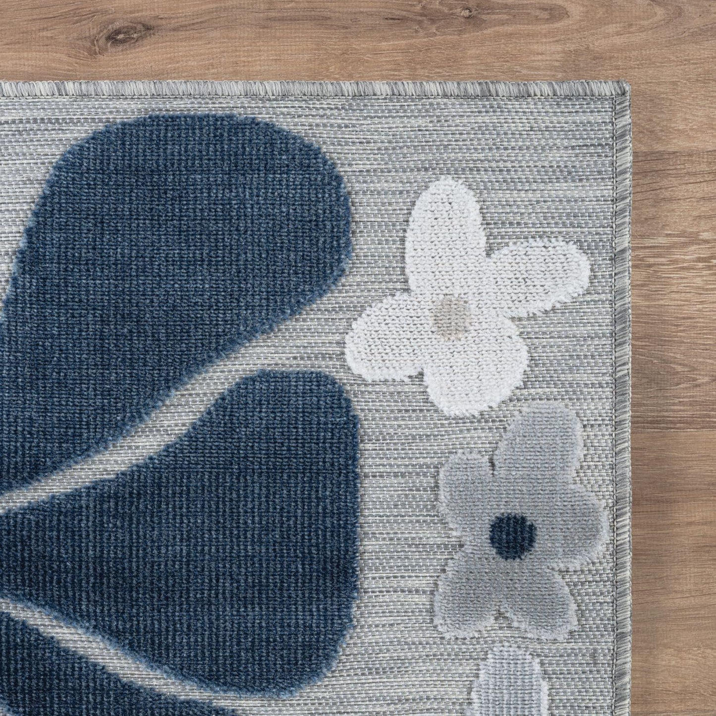 Beverly Rug Outdoor Rug 5x7 Modern Floral Tropical Area Rugs for Outdoor and Indoor Patio Easy to Clean Non Shedding Living Room Porch Garden Washable Outside Carpet (5 x 7 Blue)