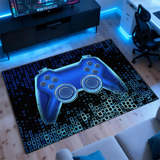 Vesocro Gamer Rug for Room,3x5 ft Non-Slip Cool Gaming Carpet for Bedroom Livingroom and Game Room Rug Decor